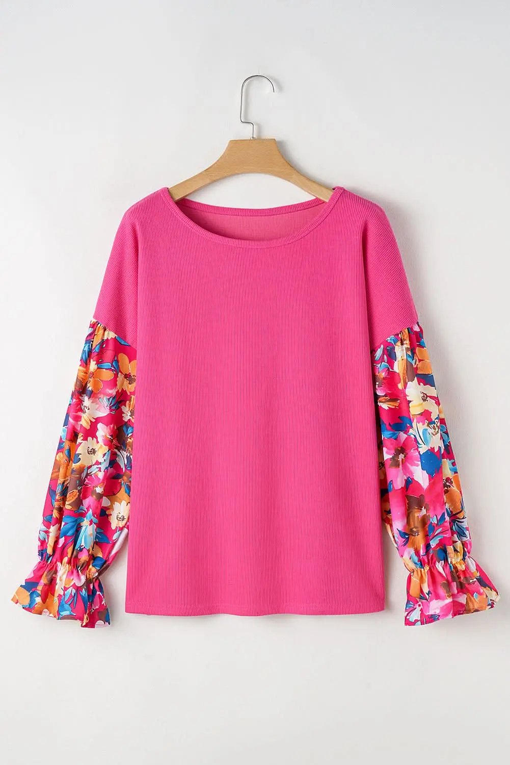 Bright pink plus-size floral top - Love Salve
